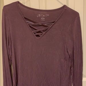 Super soft long sleeve criss cross top